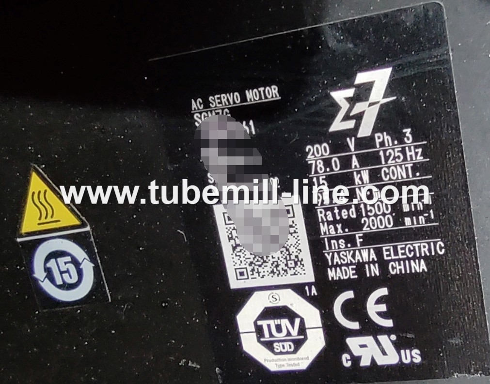 Yaskawa motor motor for tube mill cold cutting saw.jpg