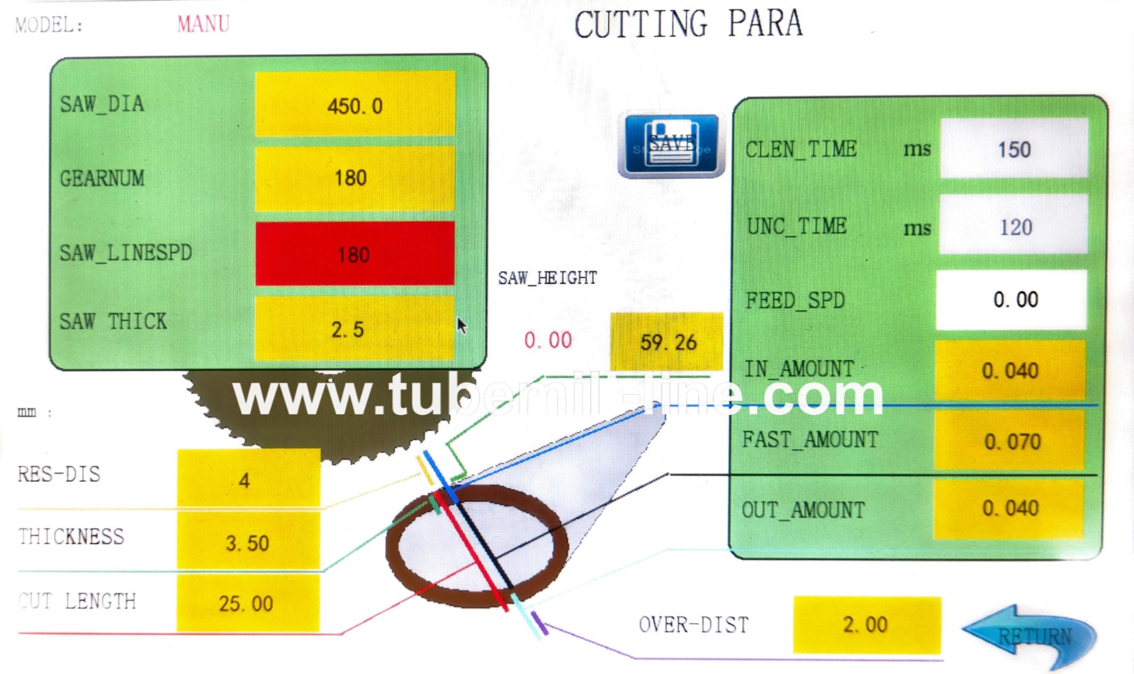 round tube cutting parameter setting for tube mill cold cutting saw.jpg